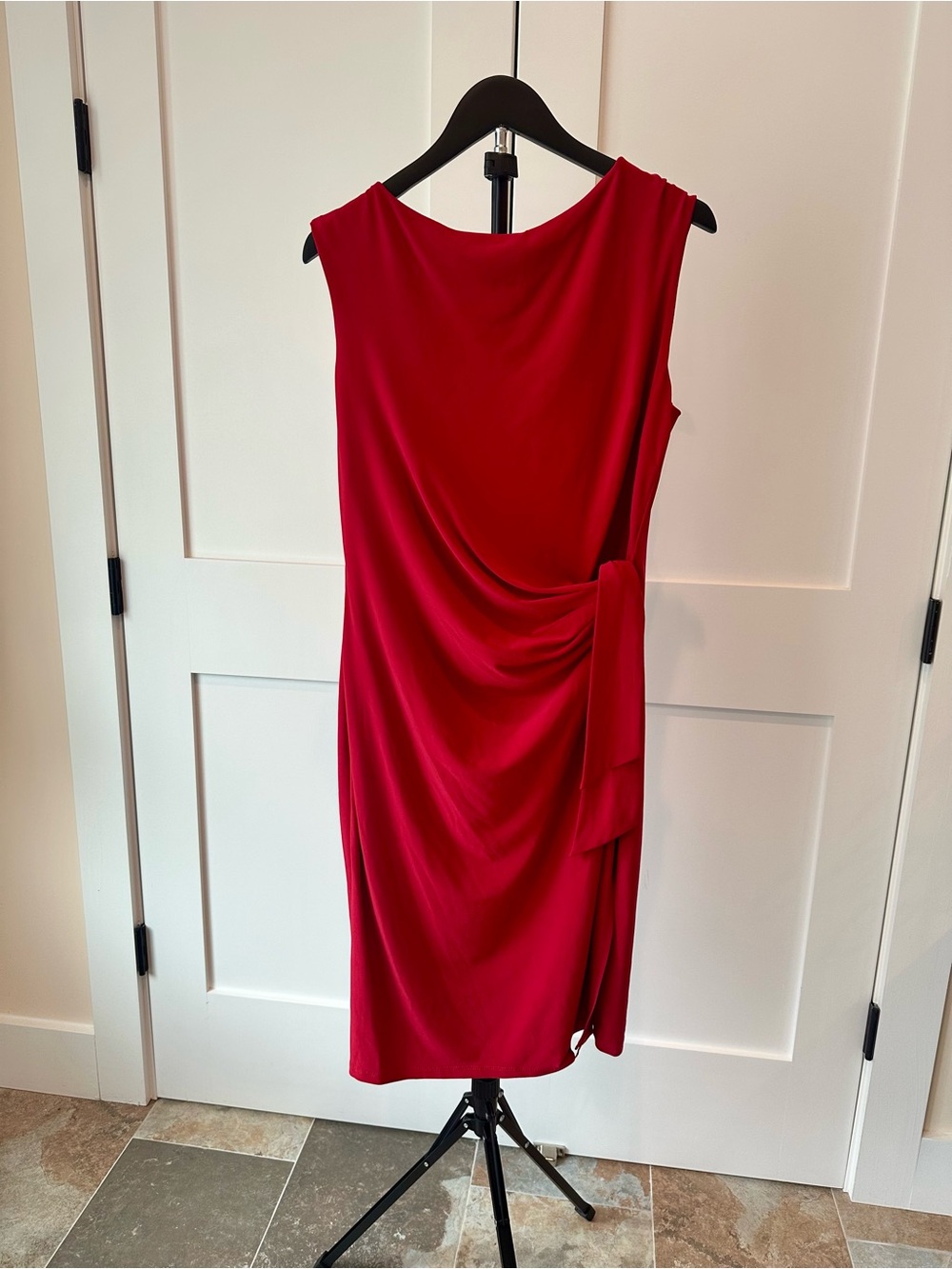 Lauren Ralph Lauren Red Draped Sheath Dress Size 14